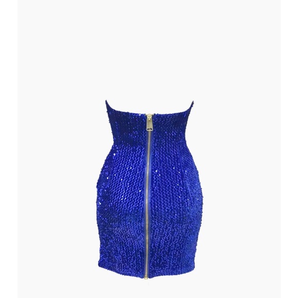 Blue Sequin Mini Dress - Picture 2 of 3